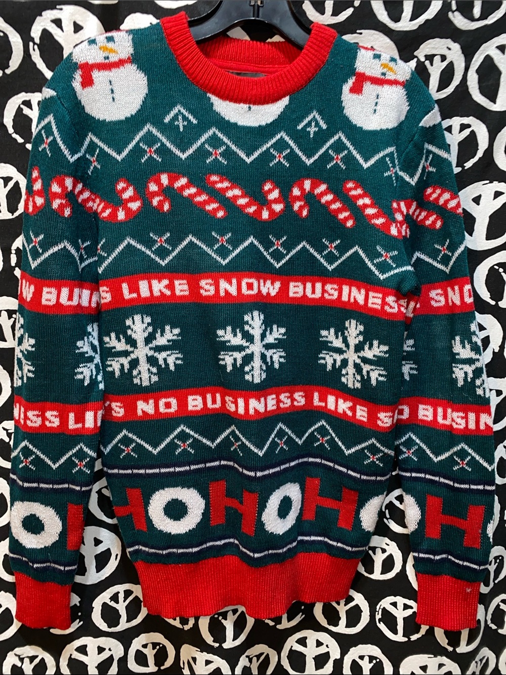 H&M CHRISTMAS SWEATER LONG SLV HOLIDAY GRAPHICS SZ CS